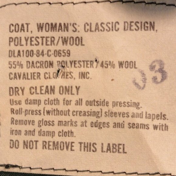 sz30x38 USGI CLASS A DRESS JACKET COAT UNIFORM CLASSIC DESIGN WOMANS RC 73 - Picture 11 of 11